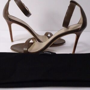 Theory Nappa High Heel Sandal Open Toe Ankle Strap Pumps 37.5 NIB 355